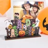 Kép 1/3 - Halloween-i polc dekoráció fából - "Happy Halloween" - 17 x 10 x 4 cm