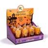 Kép 4/4 - Halloween-i LED gyertya dekoráció - denevér - narancs LED - 3 x LR1130 - 5 x 5 x 10 cm