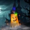 Kép 1/2 - Halloween-i LED dekor - szellem - sárga - 10 színes LED - akasztható - 2 x 2032 - 75 x 35 cm