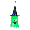 Kép 2/2 - Halloween-i LED dekor - szellem - zöld - 10 színes LED - akasztható - 2 x 2032 - 75 x 35 cm