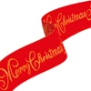 Kép 1/3 - Karácsonyi szalag - piros - "Merry Christmas" - 60 x 8 cm