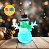 Kép 2/3 - Karácsonyi LED-es hóember - zöld - RGB LED - 9 x 8 x 5 cm