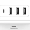 Kép 4/5 - WinningStar - Kocka elosztó - 8-as + 3 x USB + 1 x Type-C - 3 m