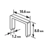 Kép 2/3 - Tűzőkapocs - 1,2 x 10,6 x 8 mm - 1000 db