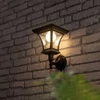 Kép 1/5 - LED-es szolár lámpa - fali - 21 x 21 cm - 8 LED - fekete - melegfehér