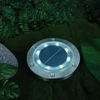 Kép 1/5 - LED-es leszúrható / fali szolár lámpa - kör alakú - SMD LED - hidegfehér - 12 cm