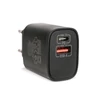 Kép 1/4 - Hálózati Adapter USB + Type-C PD20W gyorstöltéssel - fekete