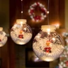 Kép 1/3 - LED-es fényfüggöny - hógömb mikulással - 2,7 x 0,75 m - 110 melegfehér LED - IP44