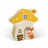 Kép 2/2 - Világító dekoráció - gomba ház rókával - 15 x 16 x 5 cm - fából