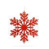 Kép 2/2 - Karácsonyi dekoráció - jégkristály - glitteres piros - akasztható - 31 cm