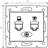 Kép 2/2 - Számítógép és telefoncsatlakozó aljzat (RJ45 Cat 6+RJ11) DOMO