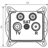 Kép 2/2 - TV-2xSAT, végzáró csatlakozóaljzat DOMO