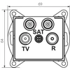 Kép 2/2 - TV-2xSAT, végzáró csatlakozóaljzat LOGI