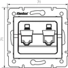 Kép 2/2 - Dupla, független számítógép-csatlakozó (2x RJ45Cat 5e Jack) LOGI