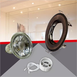 Kerek alakú Antik bronz színű fix állású keret, 5 W Meleg fehér COB spot LED fényforrás Szett