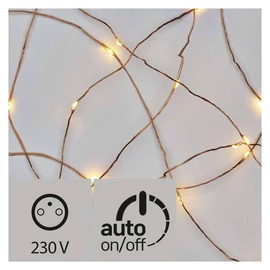 KARÁCSONYI FÉNYF NANO 4M 40LED IP44 RÉZ VEZ IDŐZÍTŐ MELEG