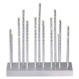 HOME DECO GYERTYA ÁLLVÁNY EZÜST 19LED IP20 3xAA IDŐZ. MELEG