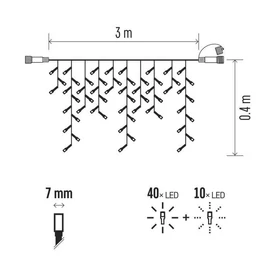 CNT PRO - KARI FÉNYF JÉGCSAP VILL 50LED IP44 FK MF