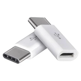 Adapter micro USB-B 2.0 / USB-C 2.0, fehér, 2db
