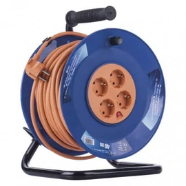 Kábeldob 40 m / 4 aljzat / narancssárga / PVC / 230 V / 1,5 mm2