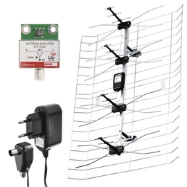 Kültéri antenna EM-025, 0–100 km, DVB-T2, DAB, LTE/4G szűrő