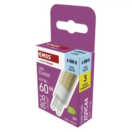 LED izzó Classic JC / G9 / 4,9 W (60 W) / 806 lm / Hideg fehér