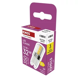 LED izzó Classic JC / G9 / 2,5 W (32 W) / 350 lm / Természetes fehér