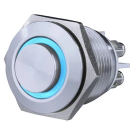 Csengő nyomógomb beépíthető, fém, kék LED fénnyel 0083076302