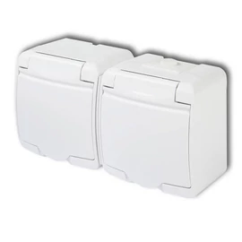Aquastar földelt csf. dugaszolóaljzat, 2-es, fehér IP54 22151
