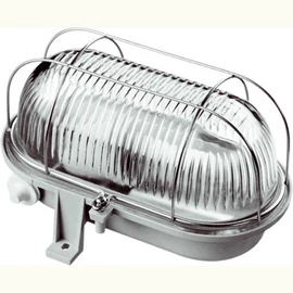 Hajólámpa, ovális, fémrácsos 100W, szürke 6910H