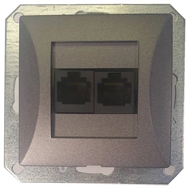 OPAL dupla LAN/telefon aljzat RJ-45 keret nélkül, grafit 8759H
