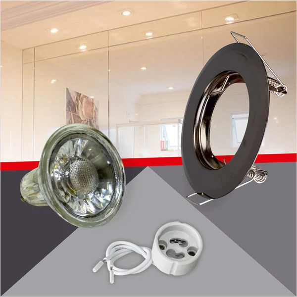 Kerek alakú Grafit színű fix állású keret, 5 W Meleg fehér COB spot LED fényforrás Szett