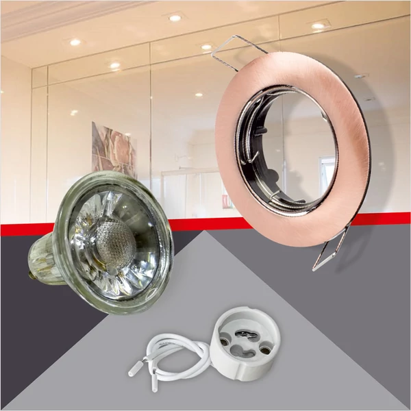 Kerek alakú Antik bronz színű billenthető állású keret, 5 W Meleg fehér COB spot LED fényforrás Szett