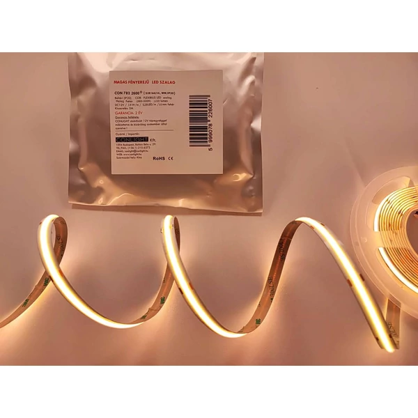 Beltéri COB Ledszalag 14W/m Meleg fehér 528LED/méter