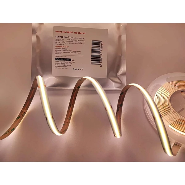 Beltéri COB Ledszalag 14W/m Napfény fehér 528LED/méter