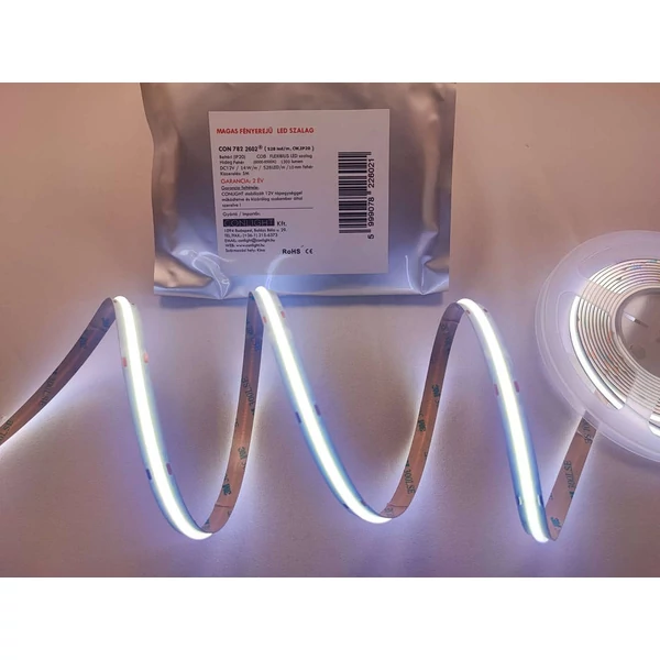 Beltéri COB Ledszalag 14W/m Hideg fehér 528LED/méter