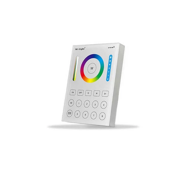 8 zónás Fali Panel Rádiófrekvenciás Dimmerhez Fehér, RGB, RGBW, CCT Ledszalaghoz (Távirányító)