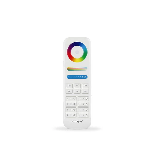 8 zónás Távirányító Rádiófrekvenciás Dimmerhez Fehér, RGB, RGBW, CCT Ledszalaghoz (Távirányító)