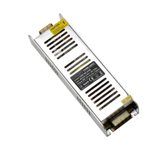 100W SLIM Egyenfeszültségű stabilizált fémházas beltéri tápegység, ventillátor nélkül!