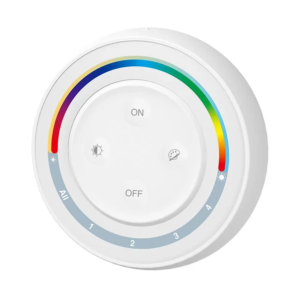4 zónás fali kerek RGB+CCT, RGBW RF-es fali távirányító ( fehér)