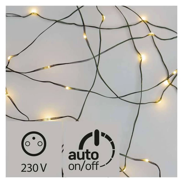 KARÁCSONYI FÉNYF NANO 4M 40LED IP44 ZÖLD VEZ IDŐZÍTŐ MELEG
