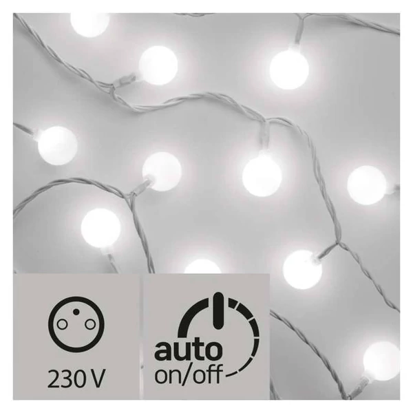 HOME DECO FÉNYF BIG CHERRY 4M 40LED IP44 IDŐZÍTŐ HIDEG FEHÉR