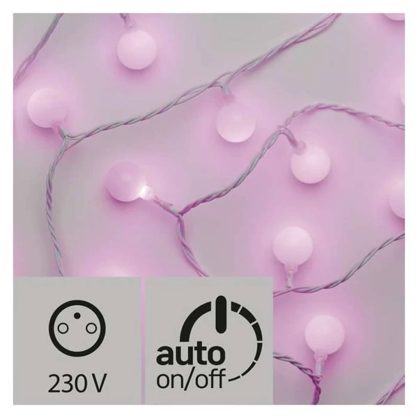 HOME DECO FÉNYF BIG CHERRY 4M 40LED IP44 IDŐZÍTŐ PINK