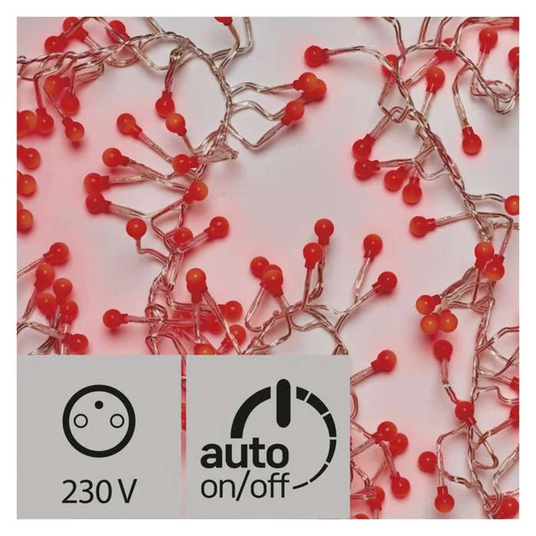KARÁCSONYI FÉNYF CHERRY SÜNI 2.4M 288LED IP44 IDŐZÍTŐ PIROS