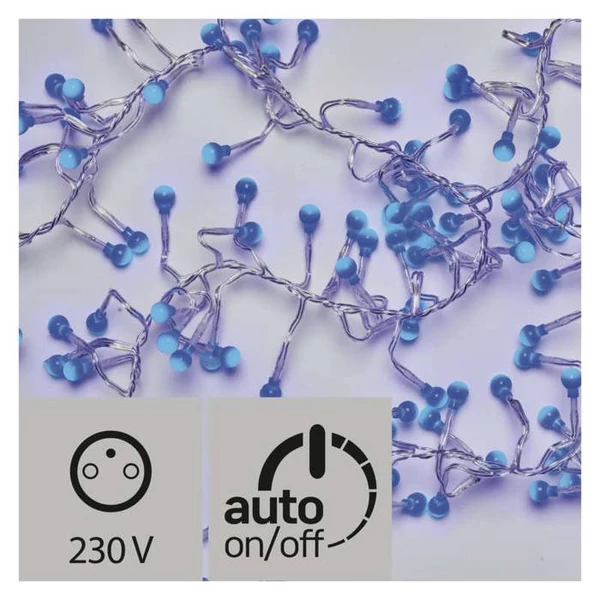 KARÁCSONYI FÉNYF CHERRY SÜNI 2.4M 288LED IP44 IDŐZÍTŐ KÉK