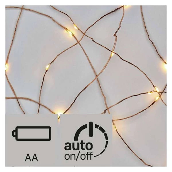 KARI FÉNYF NANO 0.9M 10LED IP20 EZÜST 2×AA MELEG F