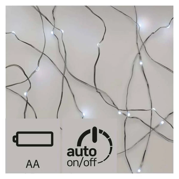 KARI FÉNYF NANO 0.9M 10LED IP20 EZÜST 2×AA HIDEG F