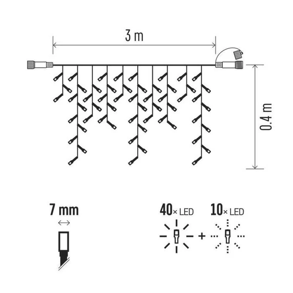 CNT PRO - KARI FÉNYF JÉGCSAP VILL 50LED IP44 FK MF
