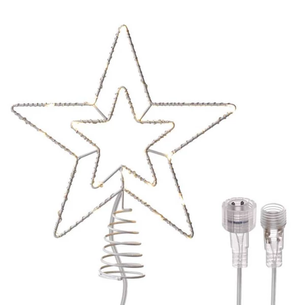 CNT - CSILLAG CSÚCSDÍSZ 30LED, ÁTTETSZŐ, MELEG FEH
