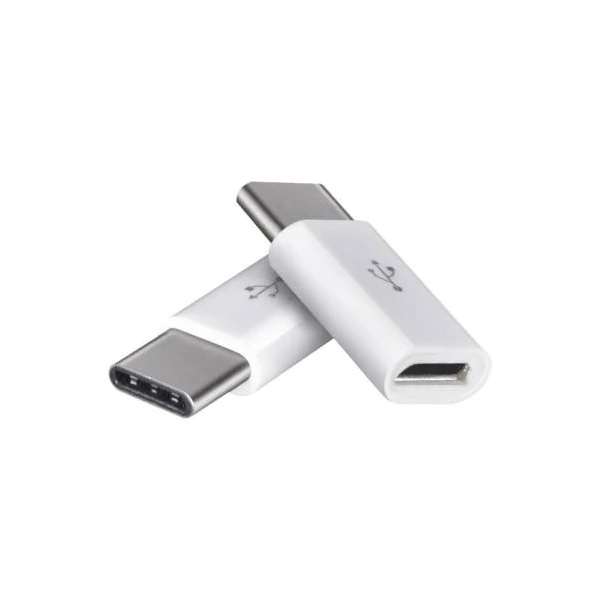 Adapter micro USB-B 2.0 / USB-C 2.0, fehér, 2db